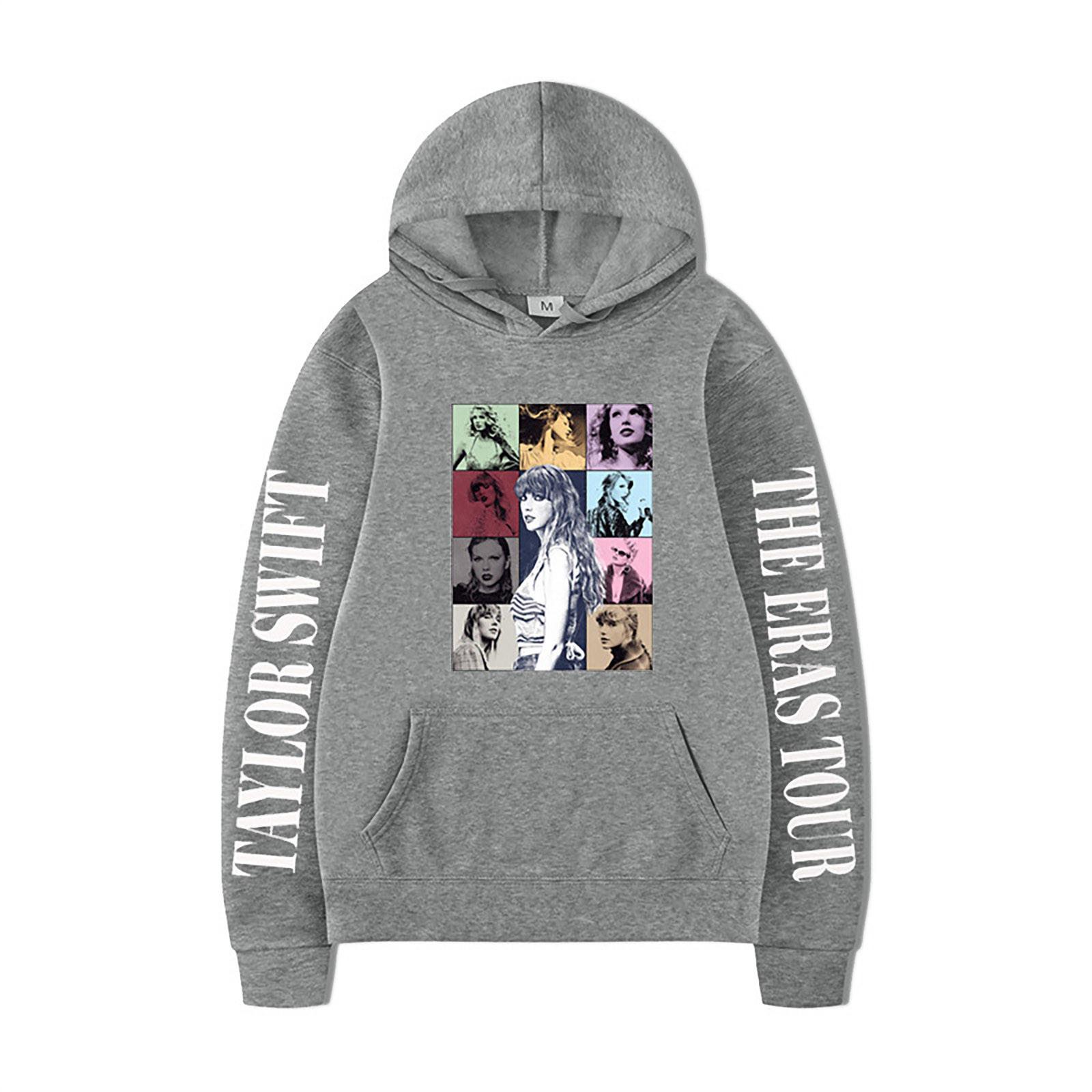 Женская мода повседневный свободный плюшевый пуловер с длинными рукавами и круглым вырезом с буквенным принтом и веревочной толстовкой XS 1550₽