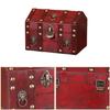Traditional Wooden Storage Chest Dateless Locking System Compact Organizers Decorative Home Accent Storage Container