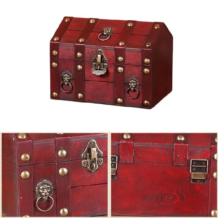 Traditional Wooden Storage Chest Dateless Locking System Compact Organizers Decorative Home Accent Storage Container