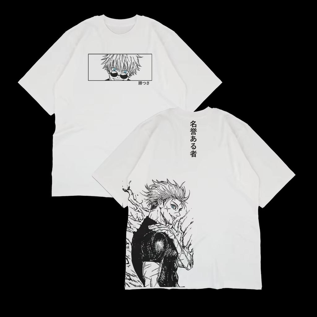 2026 New Japanese Hot Anime Jjk Satoru Gojo Tshirt Wome Unisex Unisexga Cotton Short Sleeves Casual Loose Female Male Clothing