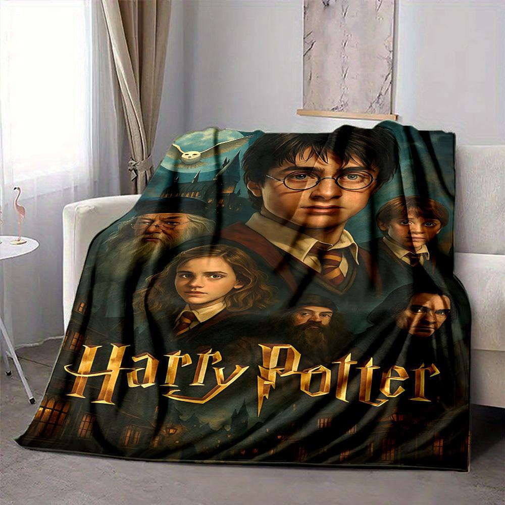 1pc Harry Potter Flannel Throw Blanket - HD Printed Lightweight Soft Warm All-Season Blanket for Sofa, Bed, Travel, Camping 112