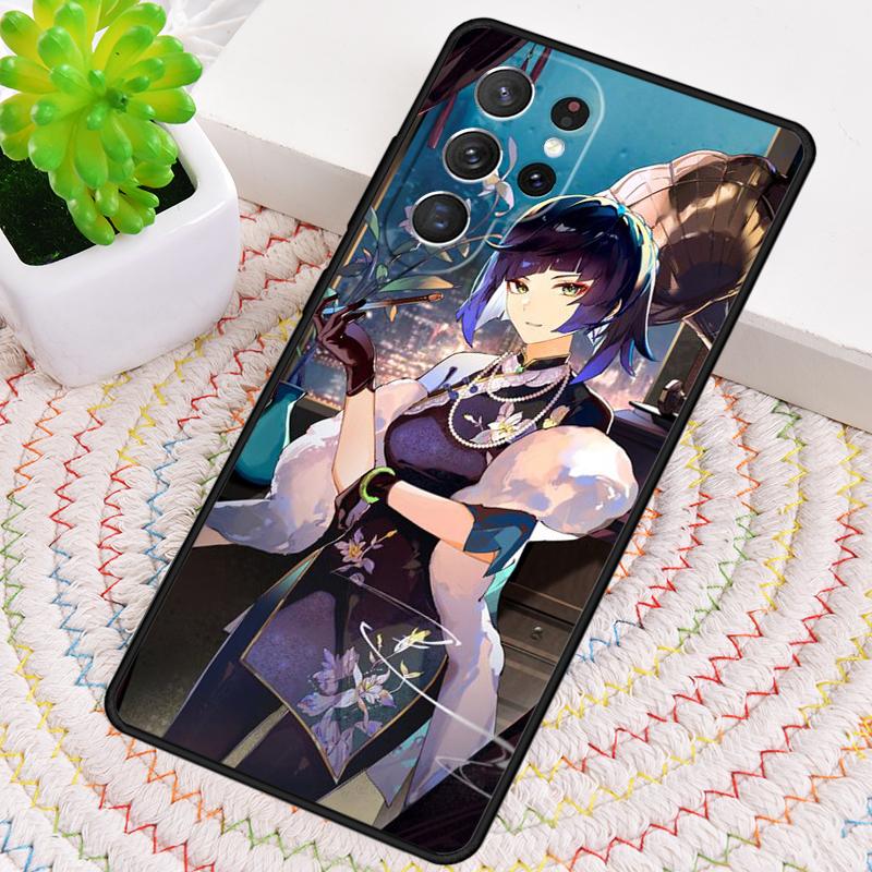 Genshin Impact Yelan Silicone Phone Case For Samsung Galaxy Note 10 Pro S26 S25 S24 S23 S22 S21 Plus S25Ultra Capa Cover