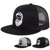 Morris coo Herrenkappe, Große Größe, Tiefer gerader Schnitt, Baseballkappe, Stilvoller Sonnenschutz, Verstellbar, Gestickt (Schwarz A (Gittergewebe))