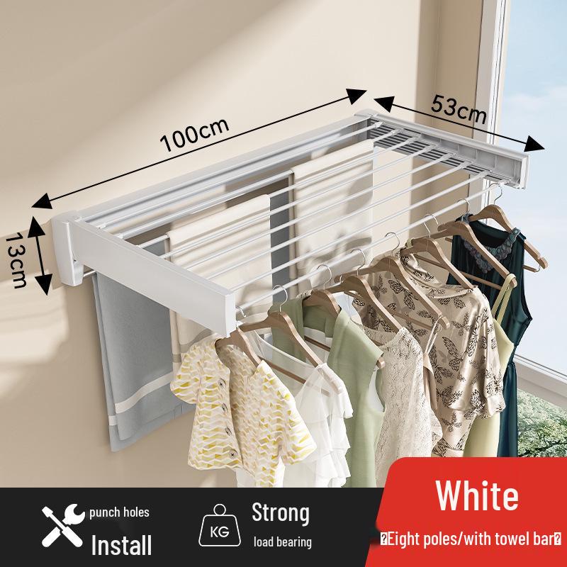 Invisible Wall-Mounted Bathroom & Balcony Towel and Clothes Drying Rack