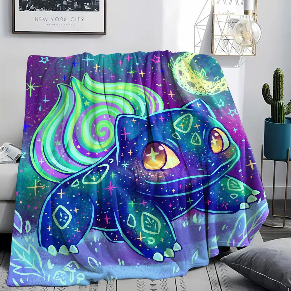 

Bulbasaur Print Flannel Blanket, Ultra Soft High Quality All Seasons Warm Throw, Home Decor Cozy Blanket, Perfect Christmas Gift 80cm x 120cm