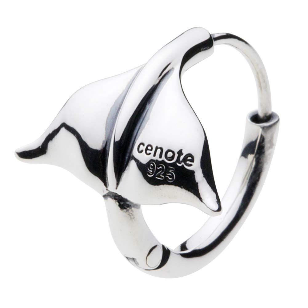 

Tail Fin Hoop Earrings 925 Silver e0590 [Cenote] [Silver Accessories]