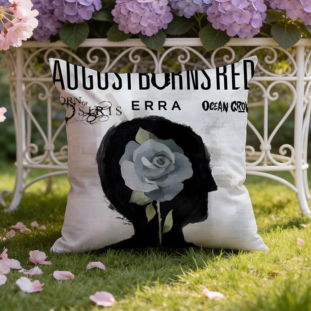 A-August B-Burns Red Band Cushion Cover Home & Car Dual-Scene Pillow Cover: Reversible for Premium Comfort