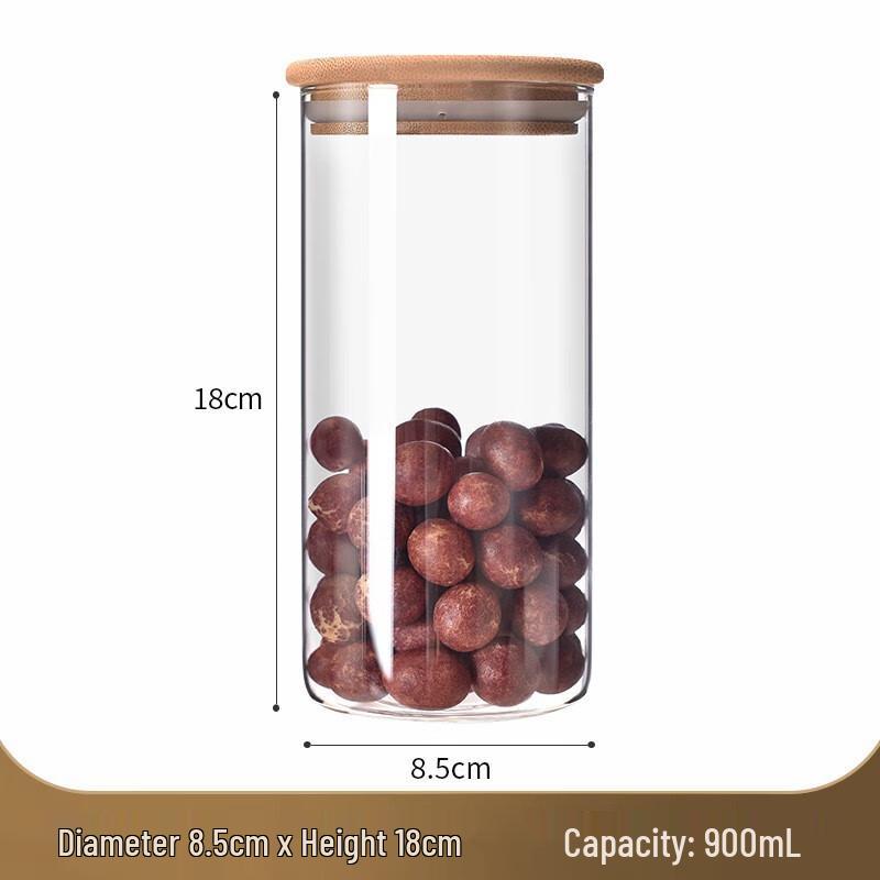 Food Grade Glass Storage Jar with Bamboo Lid