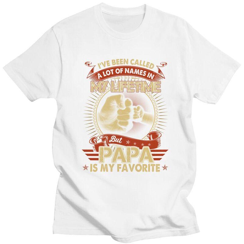Custom Lifetime Papa T Shirts for Men Pure Cotton Tee Tops Dad Fathers Day Gift Tshirt ShortSleeve Tshirt Clothes