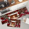 1 Stück Weihnachtsdeko Küchenteppiche Rutschfest Heimtürmatten Pop-Design Badezimmerteppiche Badematte Teppich für Heimspüle Wäschedeko