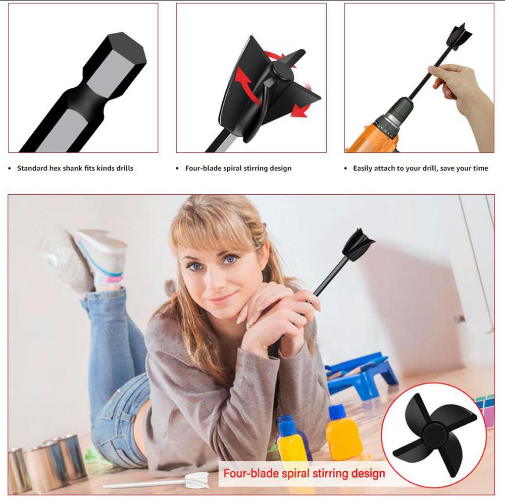 2 BUC Băț de Amestecare Epoxidic Tija de Amestecare Vopsea Atașament Amestecător Vopsea Chit Ciment cu Mandrină de Găurit Pentru Rășină Epoxidică Vopsea Latex Ulei