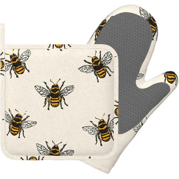 Day of The Dead Oven Mitt and Pot Holder with Silicone Heat Resistant Kitchen for Cooking BBQ Baking Grilling Cooking Protection