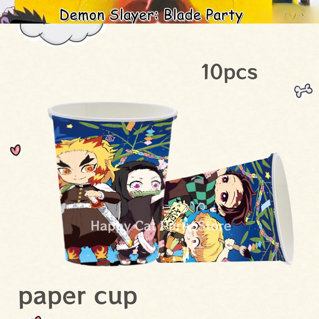 Démonický lovec Narodeninová oslava Dekorácie Kimetsu No Yaiba Stolový riad Obrus Tanier Hrnček Balónik Sprcha pre bábätko Detské darčeky Potreby na párty