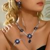 Jewelry Set, European and American Fashion Trend, Zircon Earrings Ins, Yellow Flower Temperament Jewelry Necklace, Women's .
