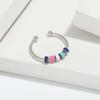 Yerik Stainless Steel Drip Oil Rotate Bead Anxiety Rings for Women Fashion Colorful Enamel Unisex Fidget Ring Trendy Jewelry
