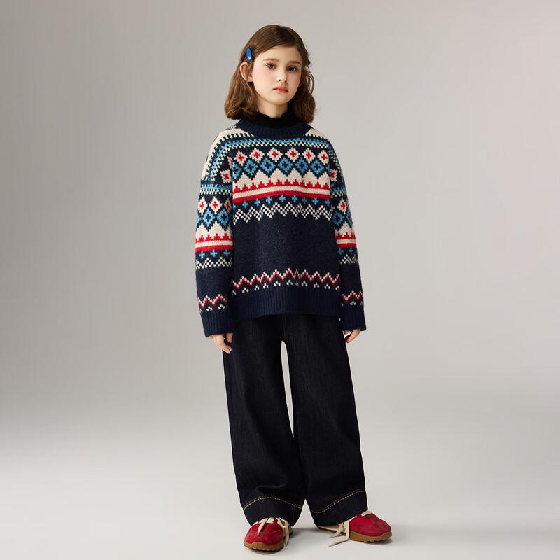 ASK JUNIOR Fair Isle Girls' Jacquard Sweater