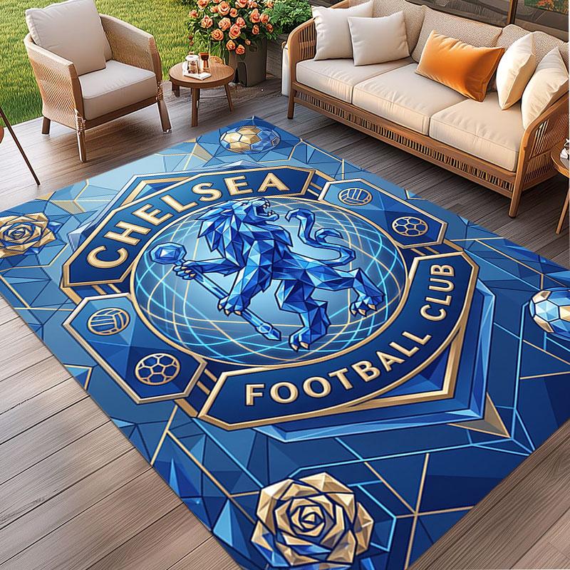 Chelsea FC Print Rug, Washable Floor Carpet, For Entryway Dorm Laundry Room Office Study, Home Decor Birthday Christmas Gift