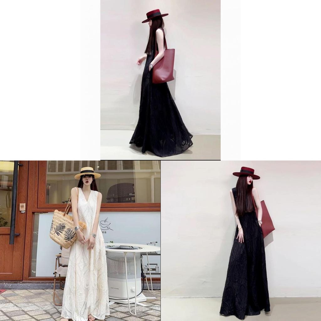 Summer Long Embroidered Knit Dress With Vneck For Plus Size Women