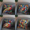 2D Colorful Stained Glass Pheasant Pattern Pillow Cover Pattern Cushion Cover Suitable For Sofa Bedroom Car Pillow Cover