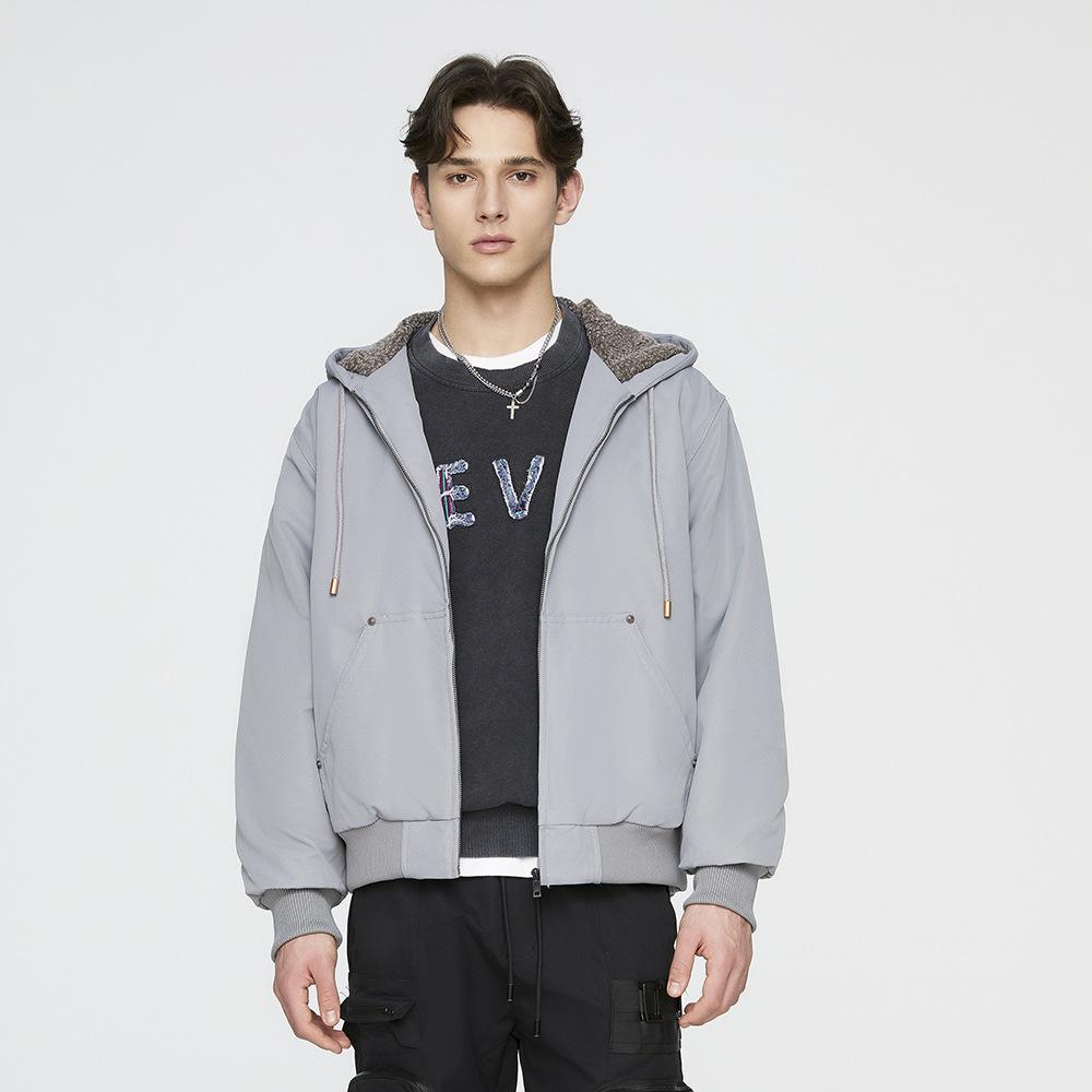 New Winter Style Men's Thickened Hooded Cardigan Sweater Personality Simple Loose Jacket Fashionable Casual