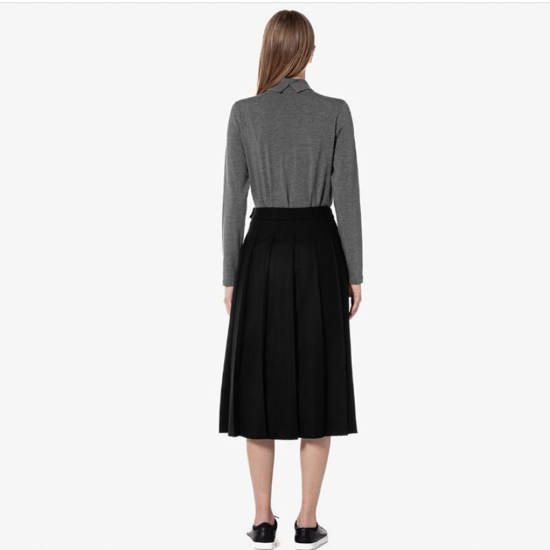 LacoSte Women S Wool Pleated Skirt [black]