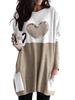 2026 Women Love Print Round Neck Tee Loose Long Sleeve Contrast Colors Wish