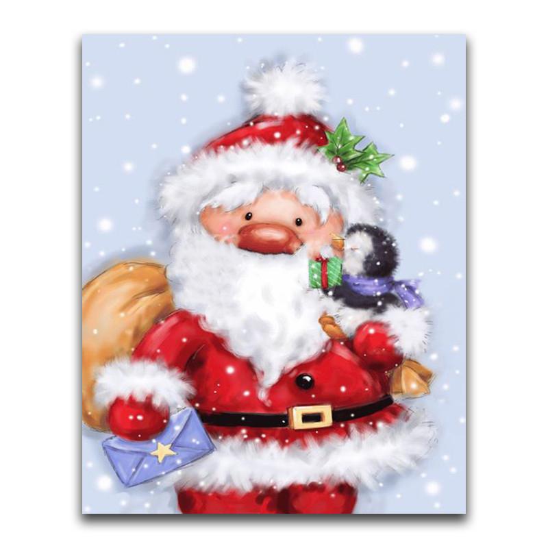 5D DIY Diamond Painting Happy Santa Claus Diamond Embroidery Cross Stitch Kit Full Rhinestone Mosaic Home Decor