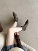 Autumn and winter new pointed wedge temperament thin French fashion sexy beautiful short boots