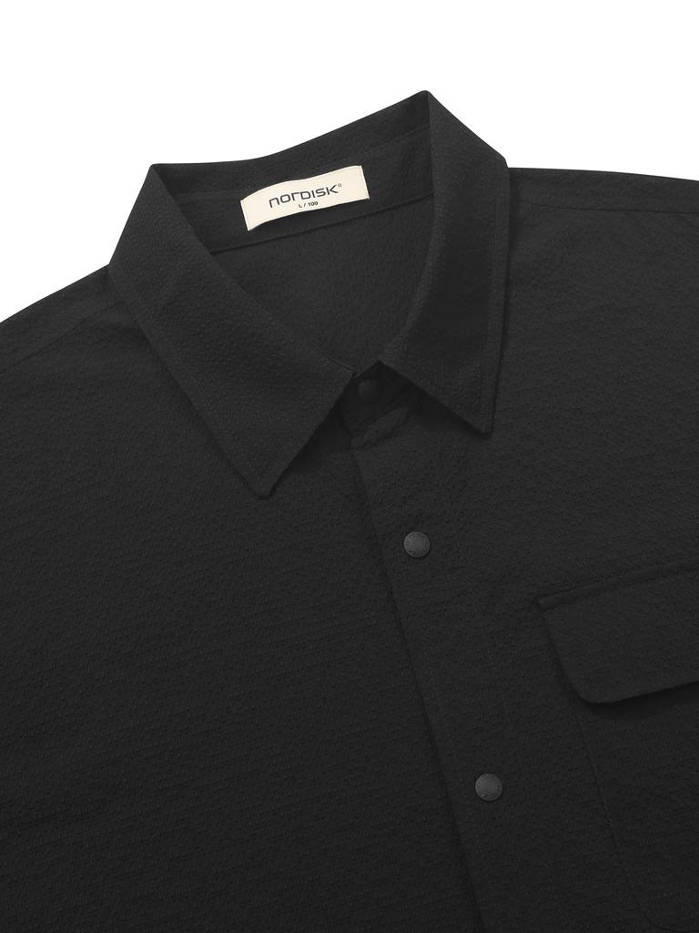 NORDISK Seersucker Short Sleeve Shirt - M_Black