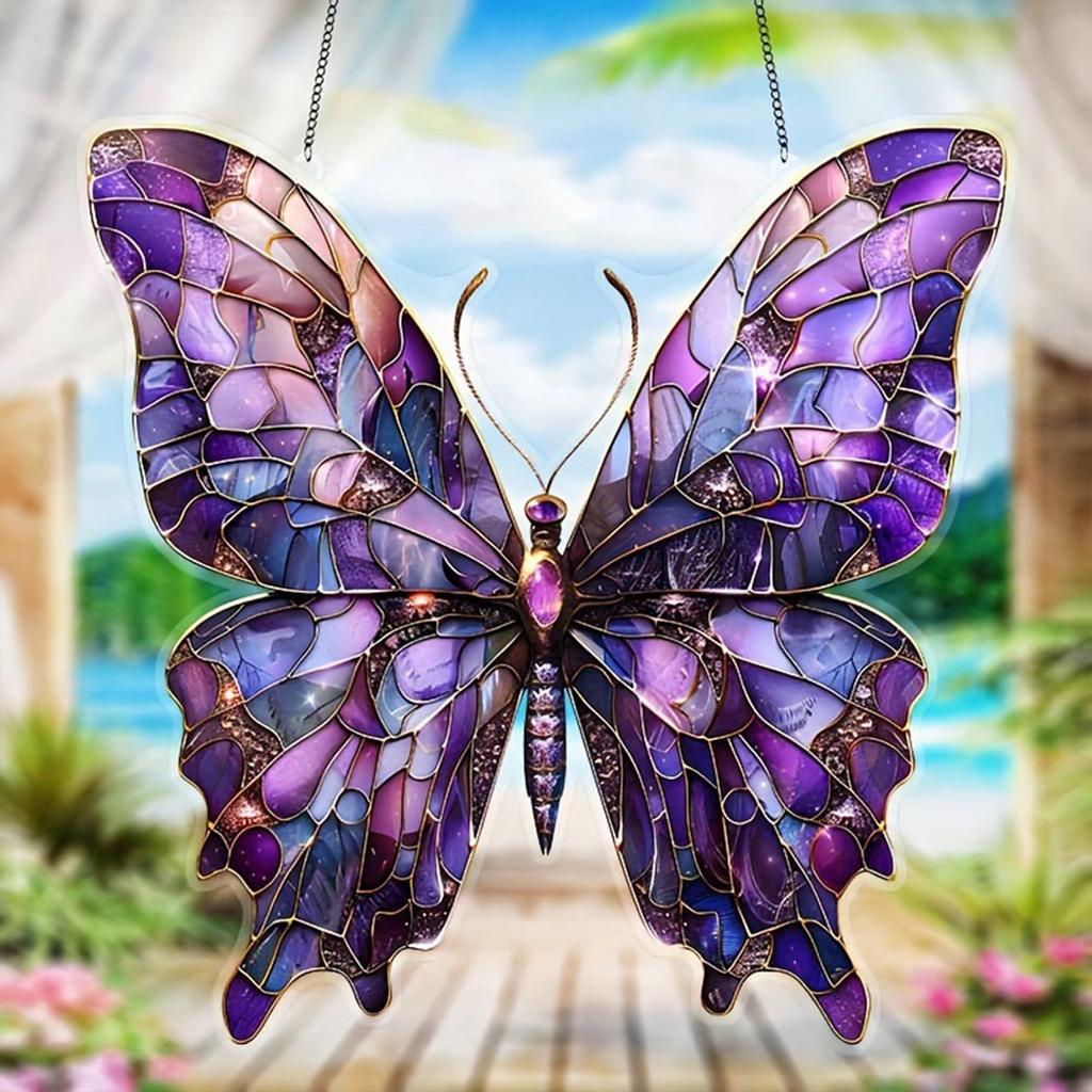 Art Flower Painted Window Decoration Hanging Acrylic Window Decoration Hanging, Creative Lighting Craft Pendant Light Home Decoration Hanging