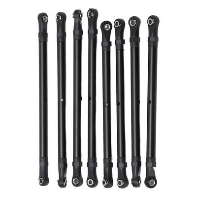 8pcs RC Link Rod Aluminum Alloy Linkage Rod End Kit Upgrade Parts for Scx10 313mm 1 10 Wheelbase Chassis Black