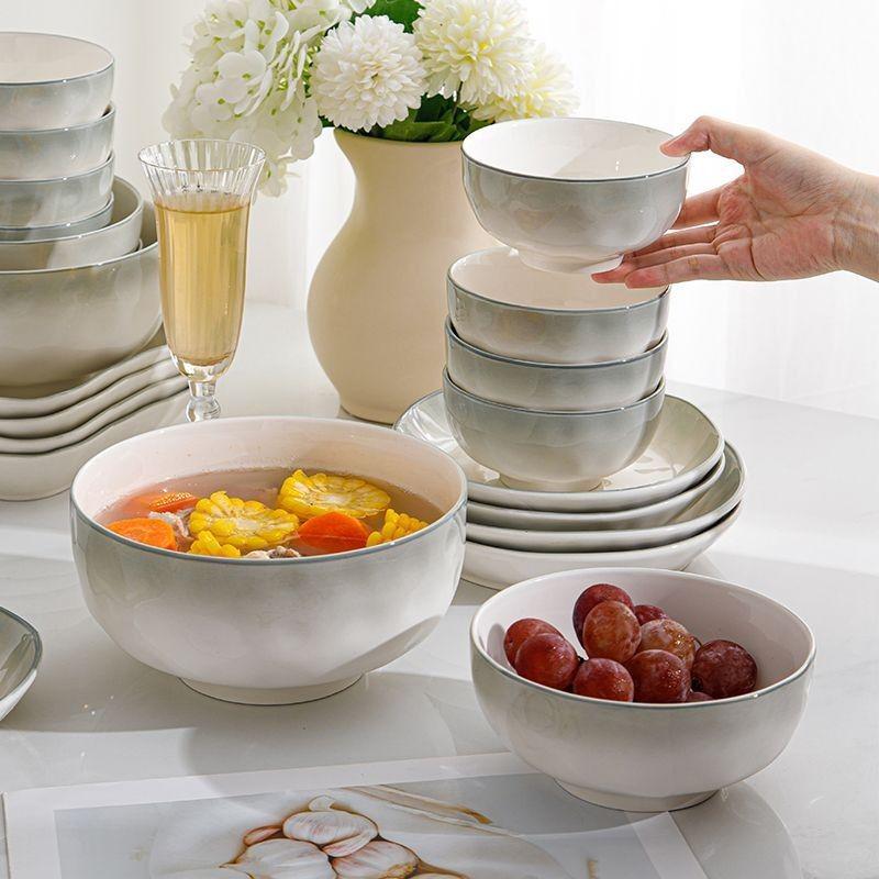 Luxuriöse Keramik Suppen- & Nudelschüssel - Dickes, hochwertiges Design mit Unterglasurfarbe