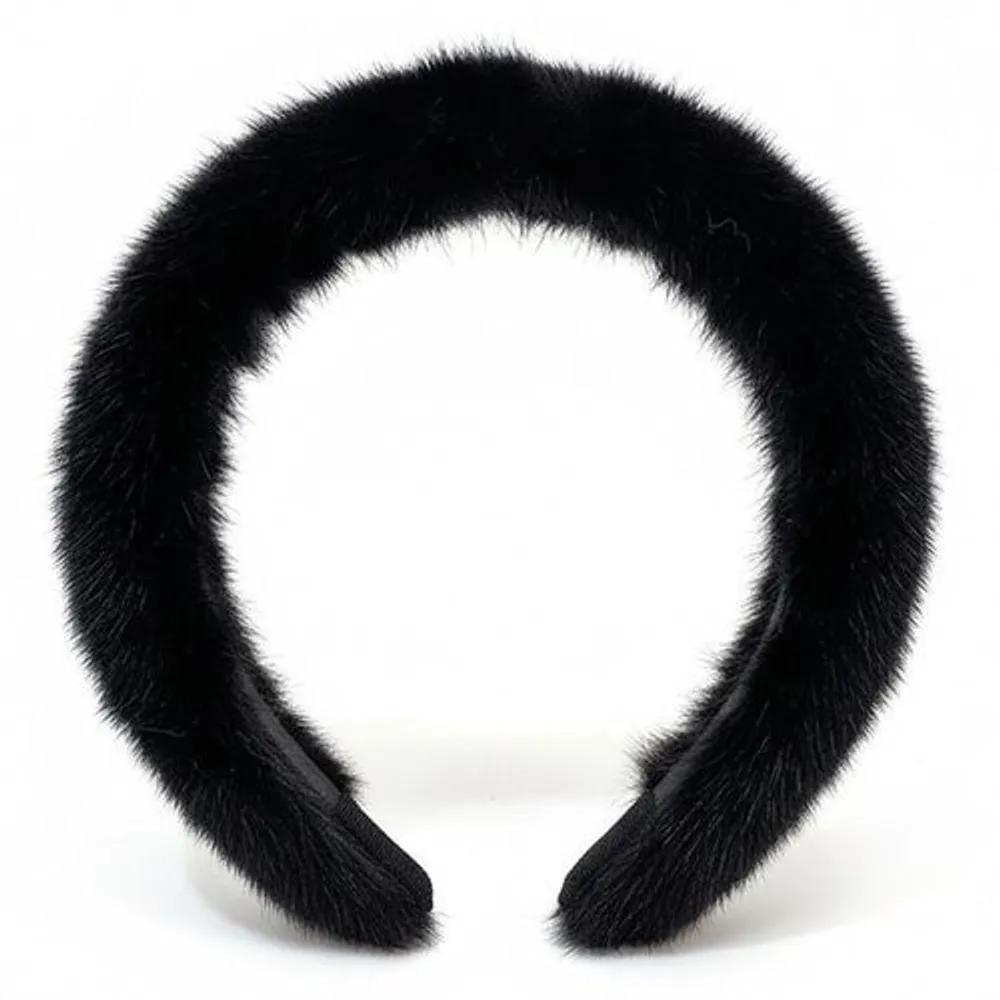 Royal Luxury 4-Color Full-Skin Mink Fur Hair Band Beige