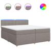 VidaXL Slat Bed Base with Mattress Taupe 200x200 Cm Fabric 3289091
