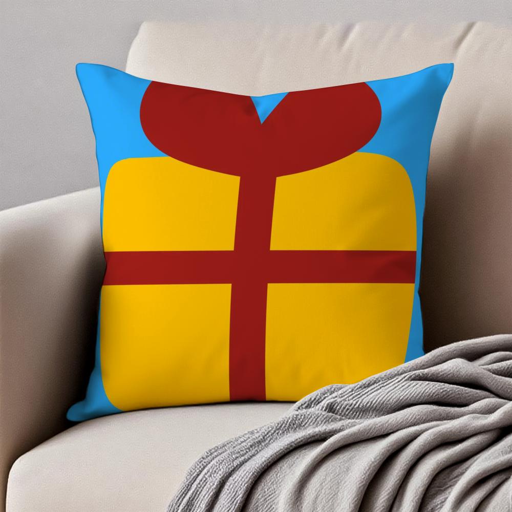 Christmas Cushion Cover Pillowcase Antidustmite Invisible Zipper Short Plush Sofa Cushion