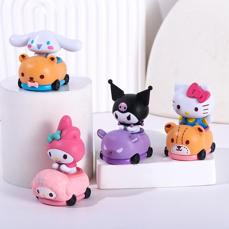 

4Pcs Animation My Melooy Cinnamoroll Kuromi Figure Statues Cake Decoration Adorable And Fun Playthings Present