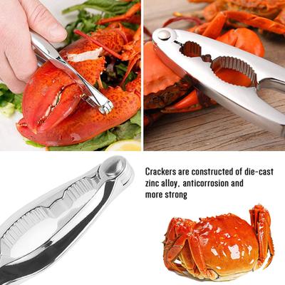 Stainless Steel Crab Tool Nut Cracker Crab Peel Shrimp Tool Lobster Clamp Pliers Clip Pick Set Seafood Tools Knives Accessories
