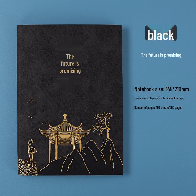 Chinese Style A5 Sheepskin Notebook Gift Set with Custom Logo