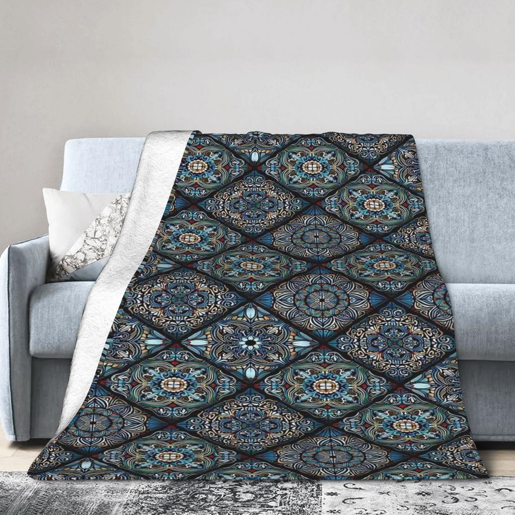 Retro Bohemian Woven Pattern Blanket Soft Comfortable Plush Throw Blanket For Couch Chair Sofa Bed Flannel Bedspread Bed Cover