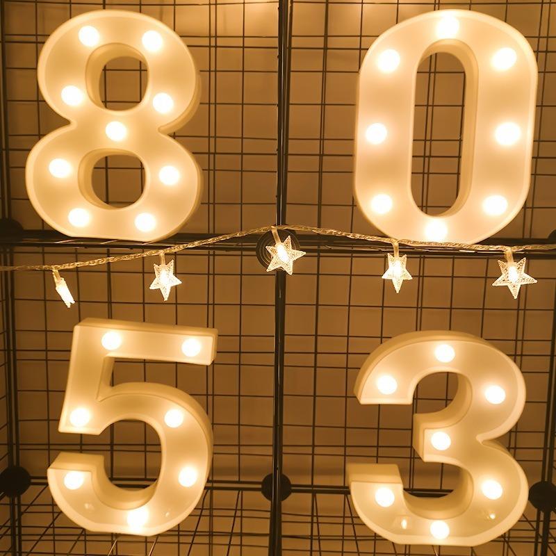 Alphabet Letter LED Nights Lights Number Lamp Decor Party Room Birthday Wall Wedding Home Decorations Personalised Ornaments