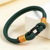 Fashion Double Layer Cord Bracelet Men Red Yellow Striped Wristband For Daily Office Style 7 Colors Options Grade A Rope Braslet