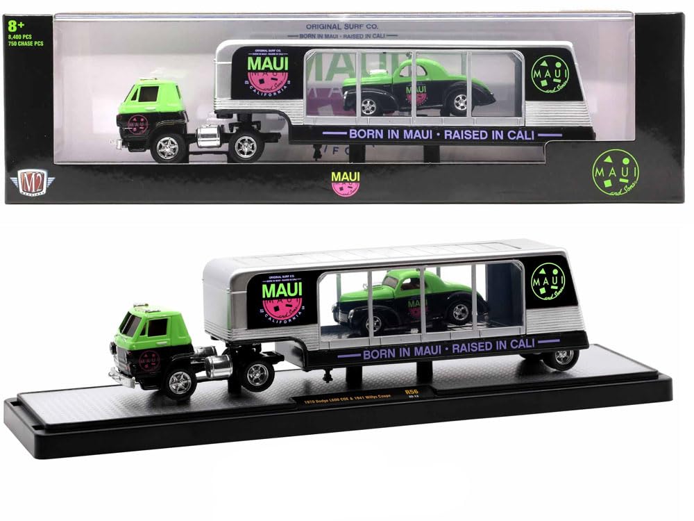 

M2 Machines Scale Auto Haulers Release 56 Dodge L600 1941 Willys 164 1970 & Coupe [Item] чорний