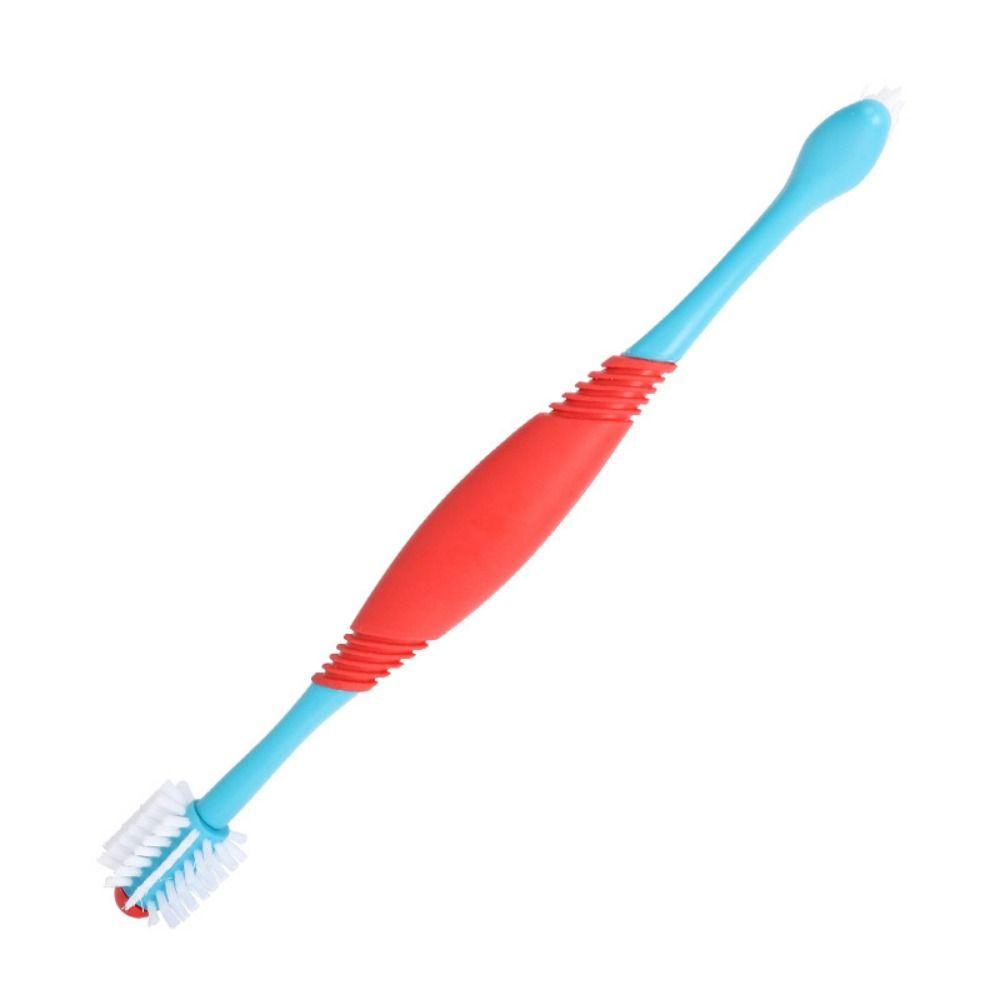 Plastic Pet Double Head Toothbrush 360° Pet Finger Toothbrush  For Dogs Cats