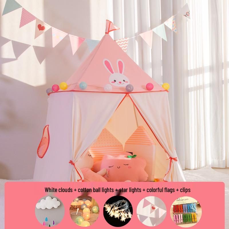 Kids' Indoor/Outdoor Castle Tent - Little Rabbit Design for Girls & Boys