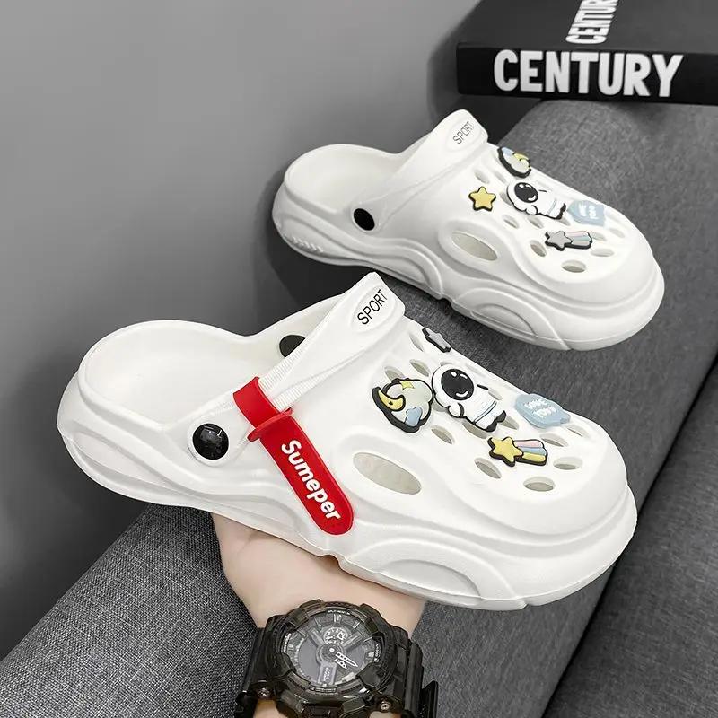 Male Slipper Eva Slides Height Beach Clappers 2024 Casual Men's Shoe Cheap Shoes Korean Style Fashion Elegant Summer Sale Style