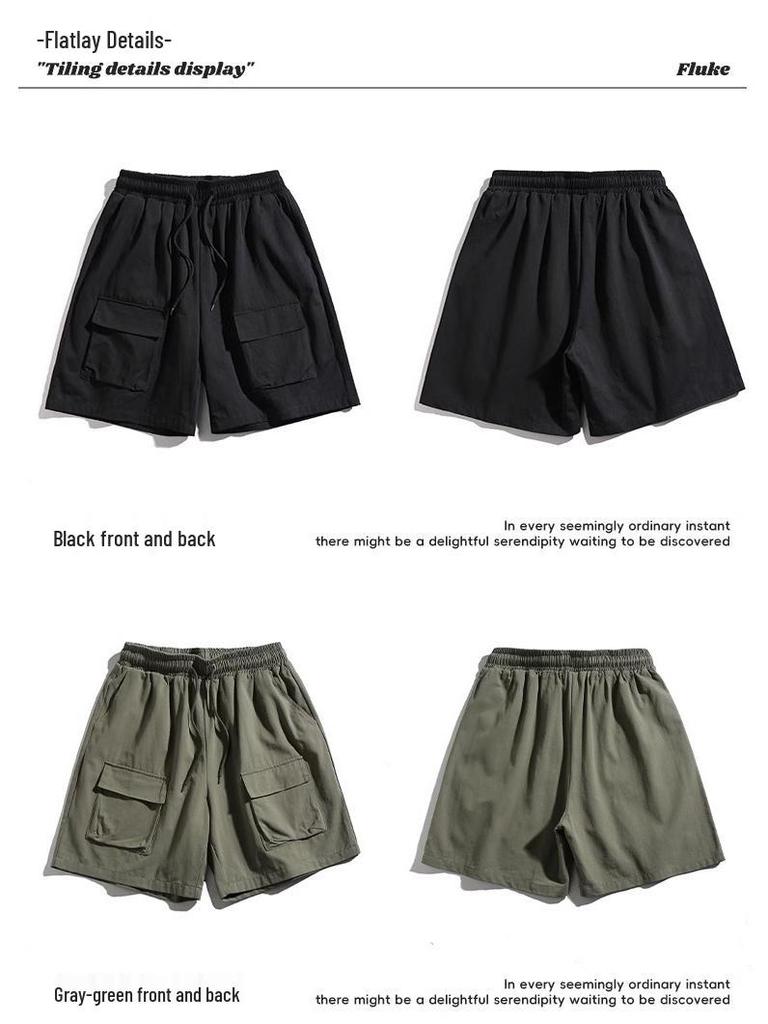 Men's Trendy Cargo Shorts - Mountain System Wide-Leg Loose Five-Point Summer Pants