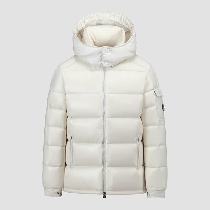 High Shine Winter Down Jacket Unisex Short Hooded Thick Warm Coat Outdoor