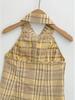Women's Yellow Plaid Halter Vest & Elastic Waist Shorts Set - Summer 2026