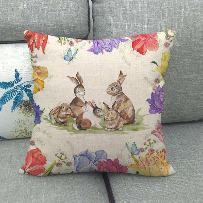 Nordic Floral Meanings Of Animals Digital Printing Short Plush Pillow Covers For Car Sofa Office Cushion Cover Home Goods
