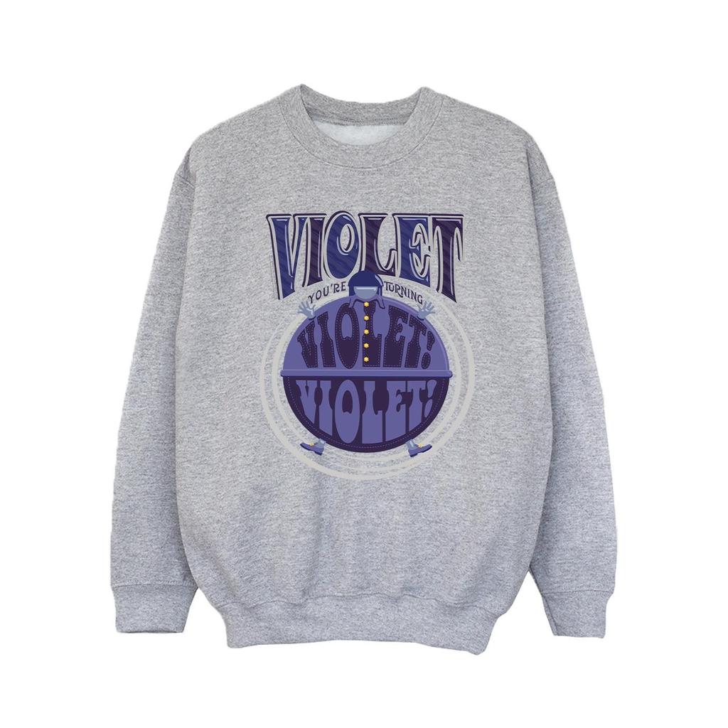 Willy Wonka Girls Violet Turning Violet Sweatshirt
